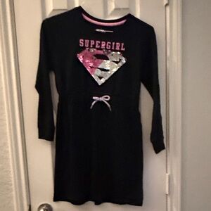 DC Supergirl Black and Pink Kids Casual Dress